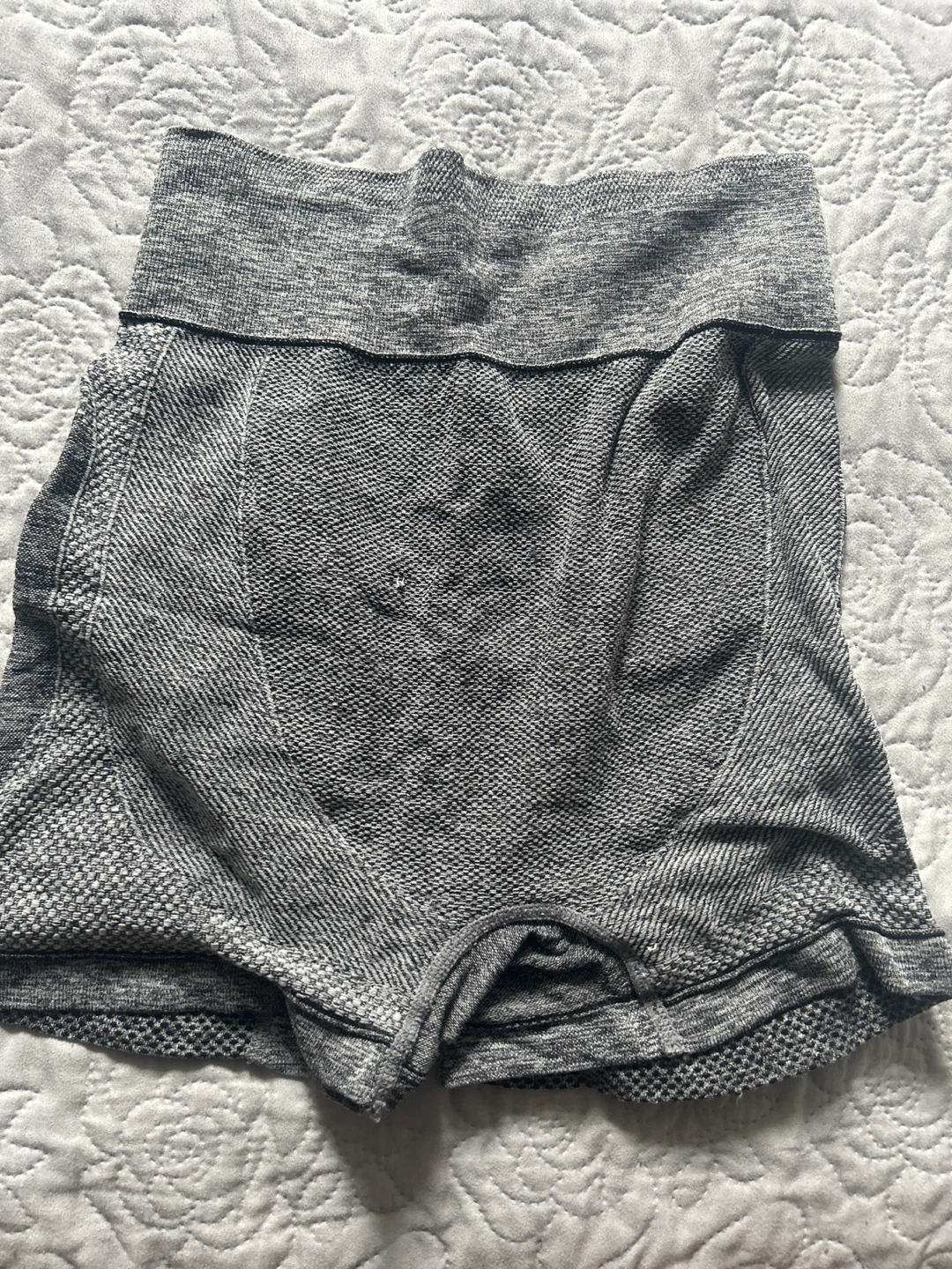 Women's Grey Seamless Ruched Shorts