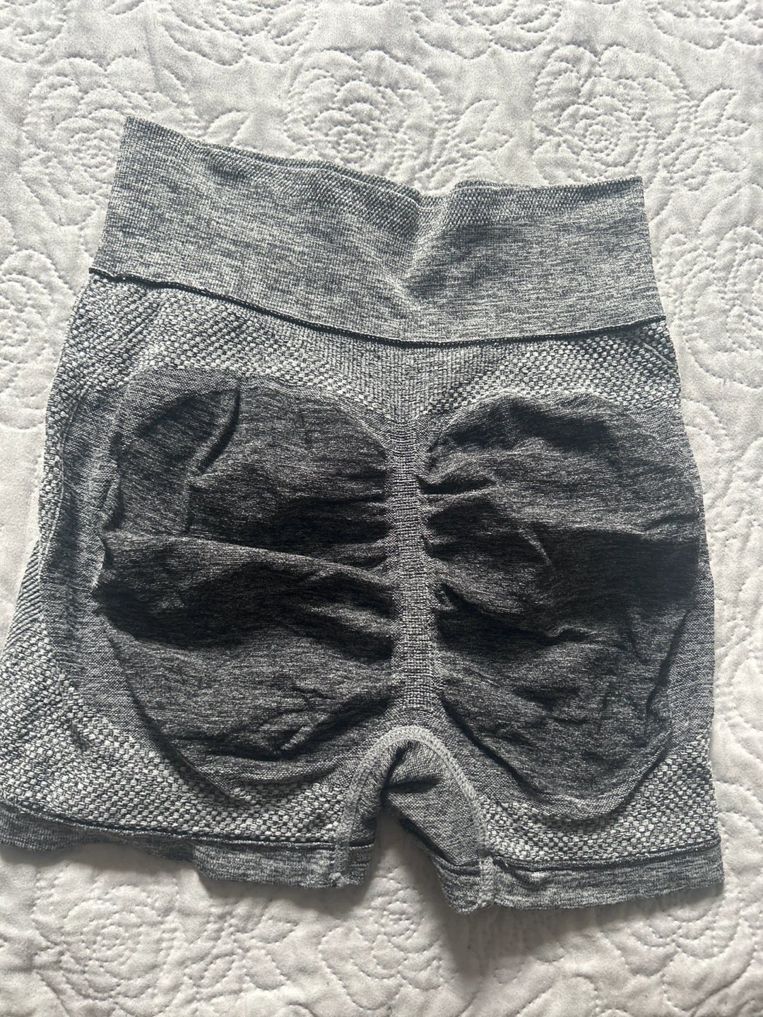 Women's Grey Seamless Ruched Shorts - photo 2