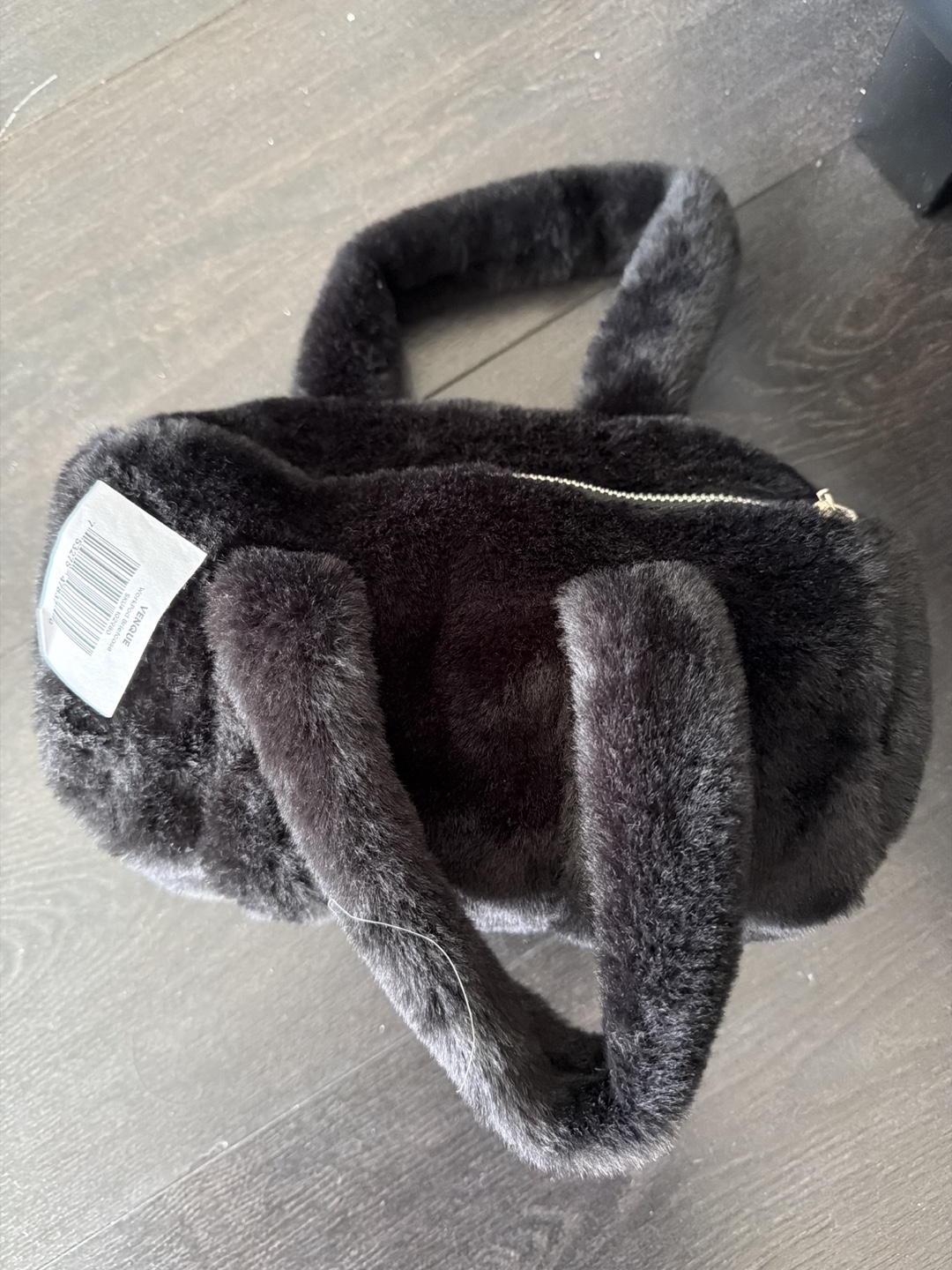 Black Faux Fur Handbag