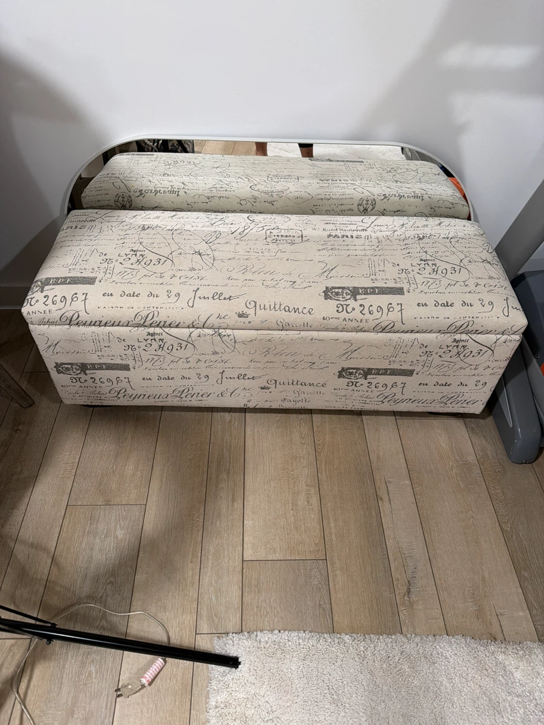 Storage Ottoman with French Script Design - photo 3