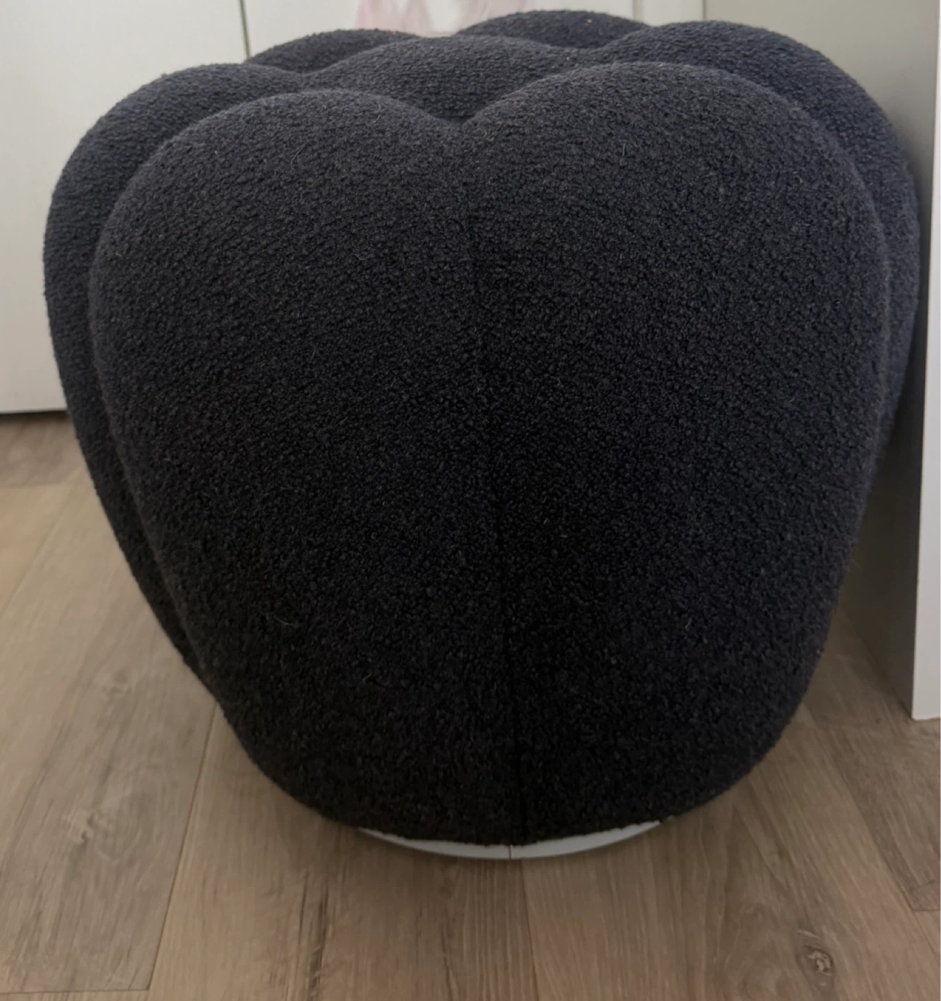 Dark Blue Button Pouf Ottoman - photo 3