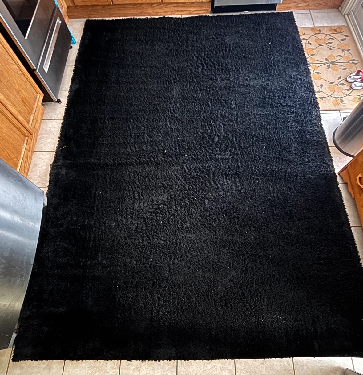 Beautiful Black Shaggy Rug (6.6' x 9.5' ft) Made in Turkey - photo 2