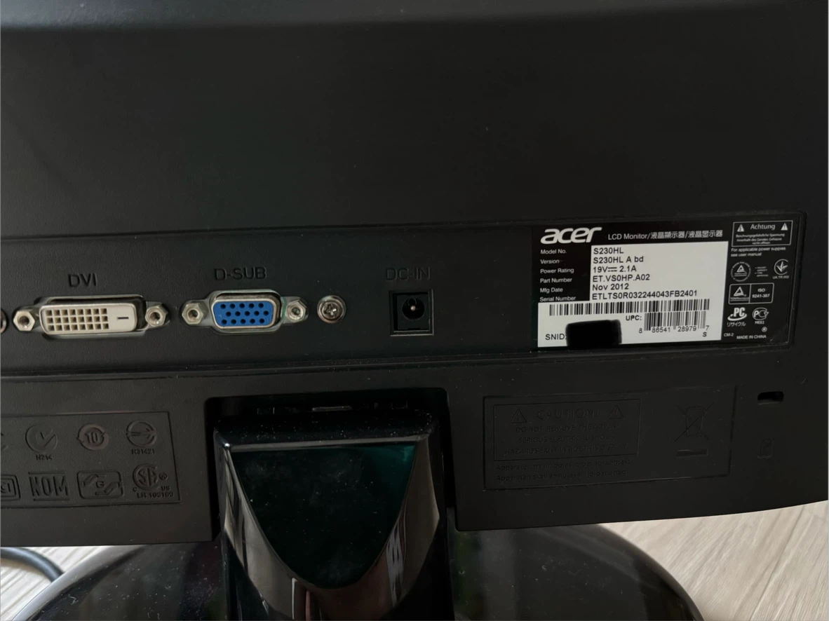 Acer S230HL LCD Monitor - photo 2