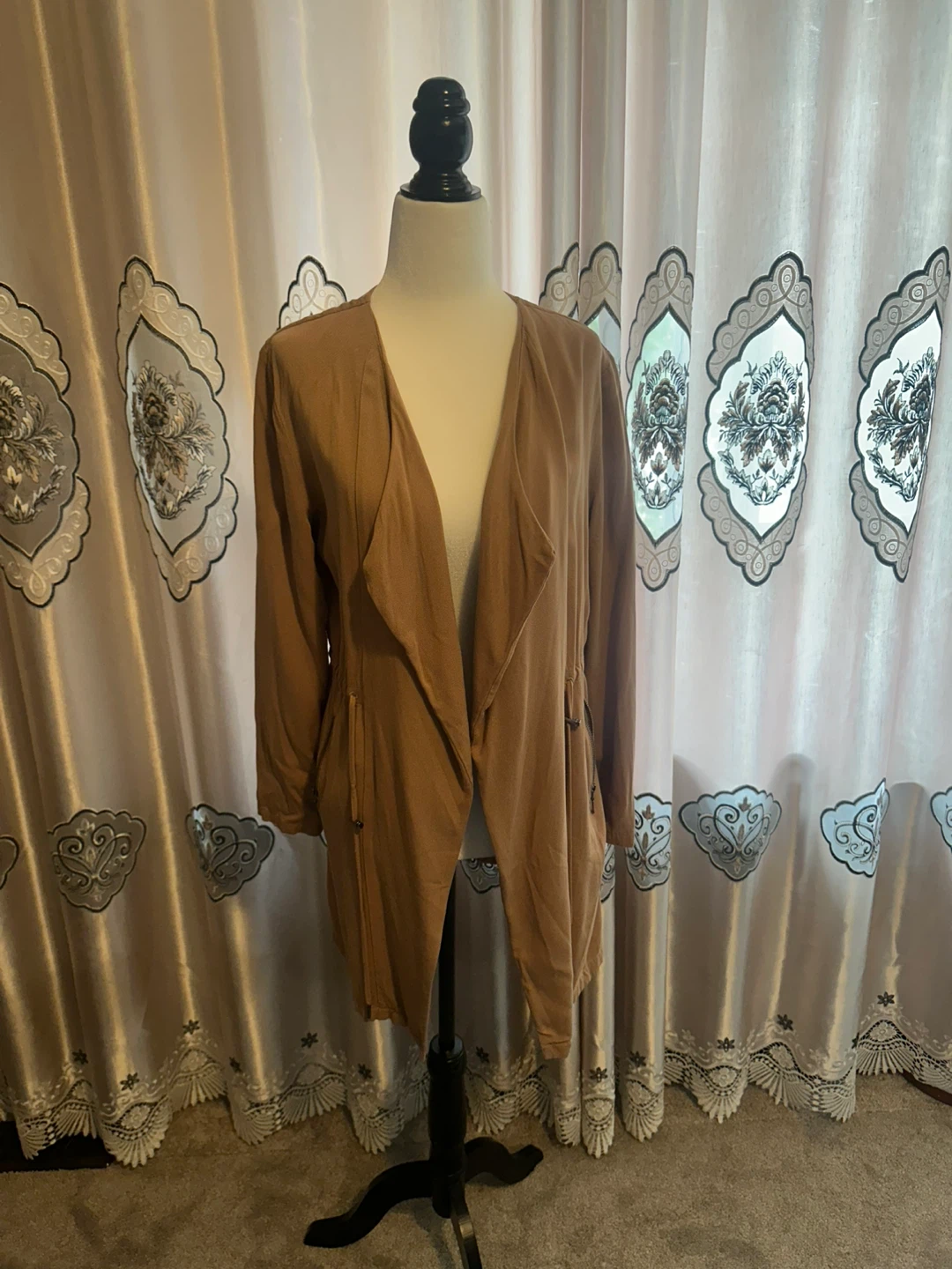 Tan Open Front Duster Jacket - photo 2