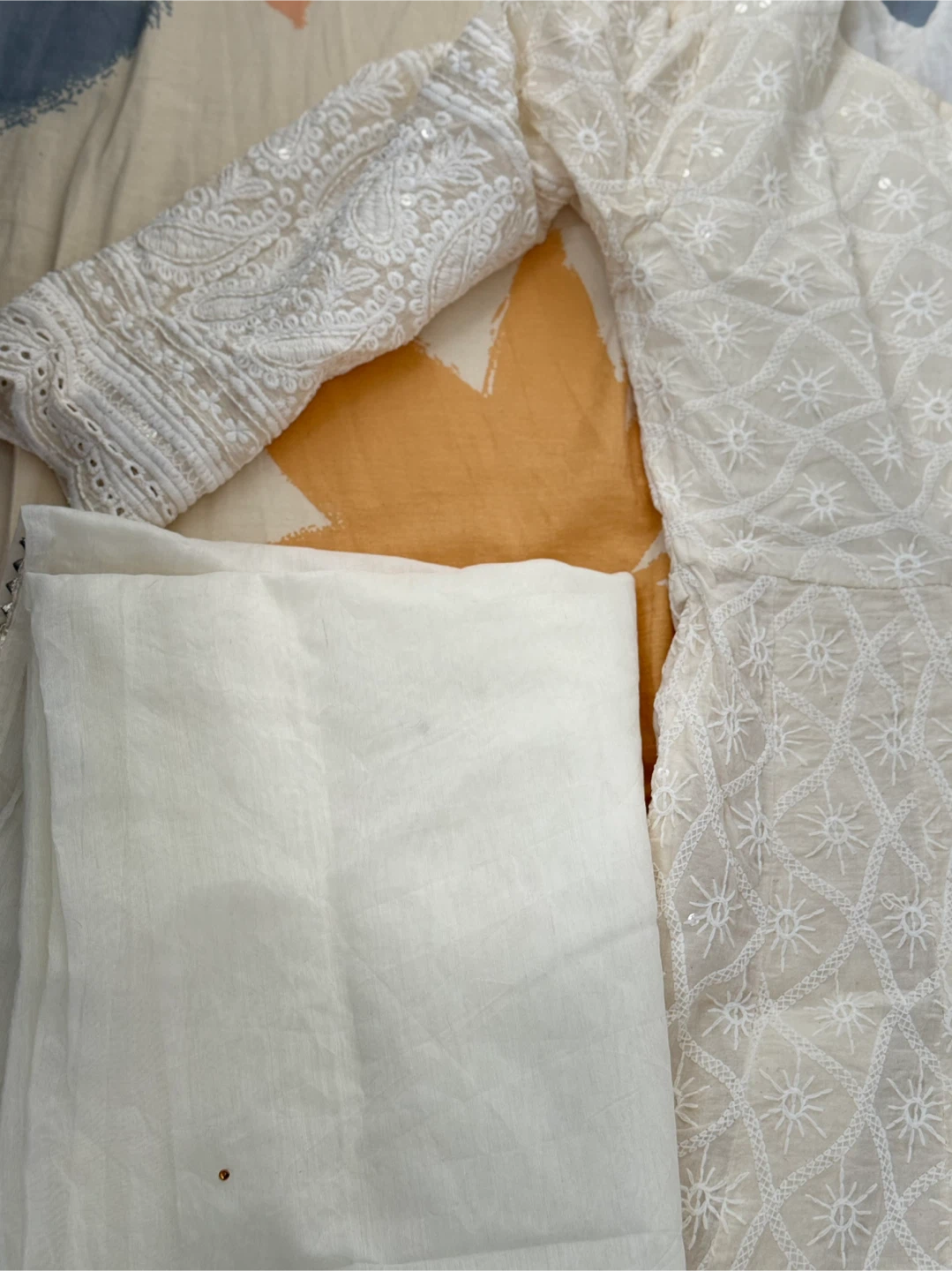 White Embroidered Anarkali Suit with Dupatta - photo 3