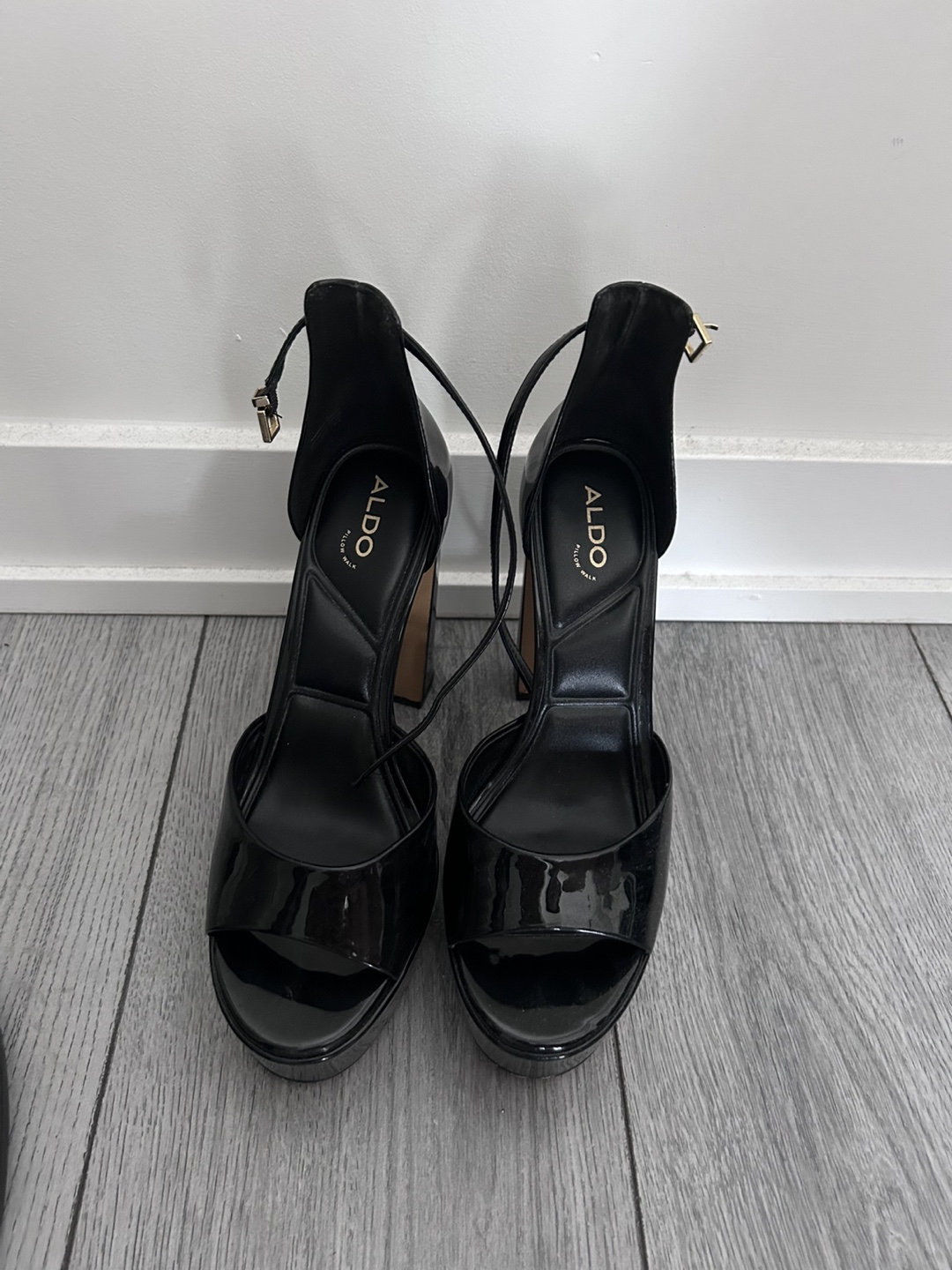 ALDO Black Patent Platform Heels