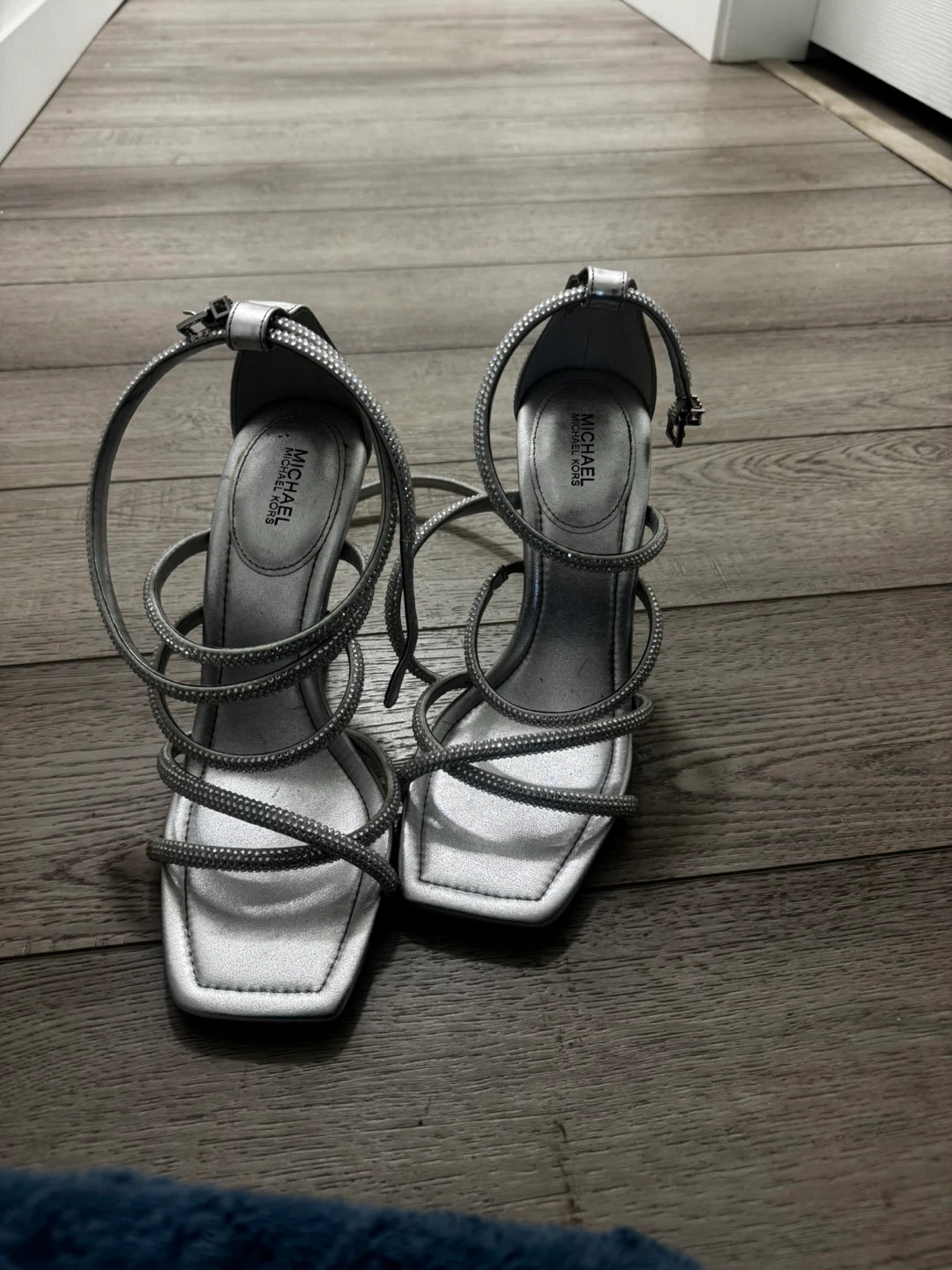 Michael Michael Kors silver strappy heels