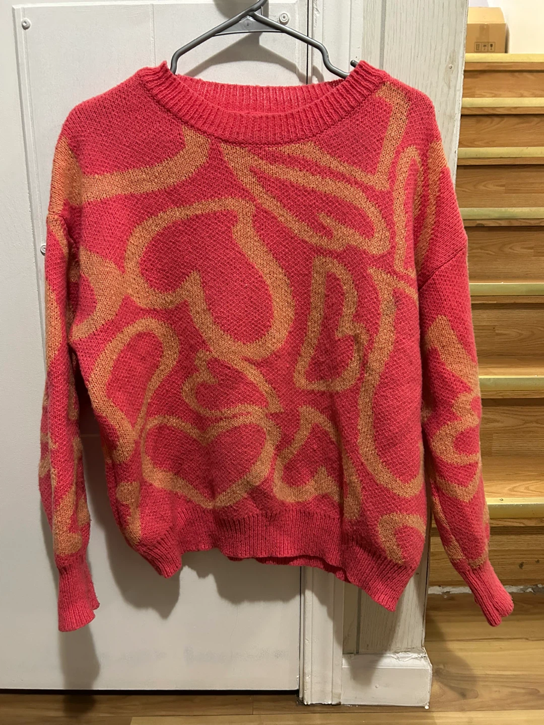 SHEIN Women's Sweater - Pink/Orange Pattern