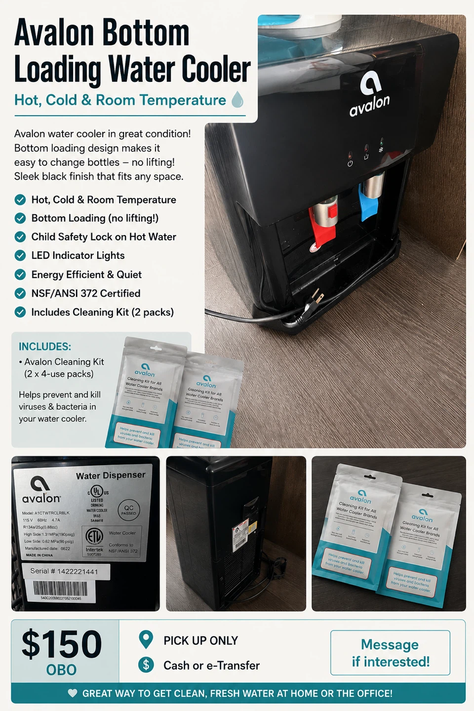 Avalon Bottom Loading Water Cooler