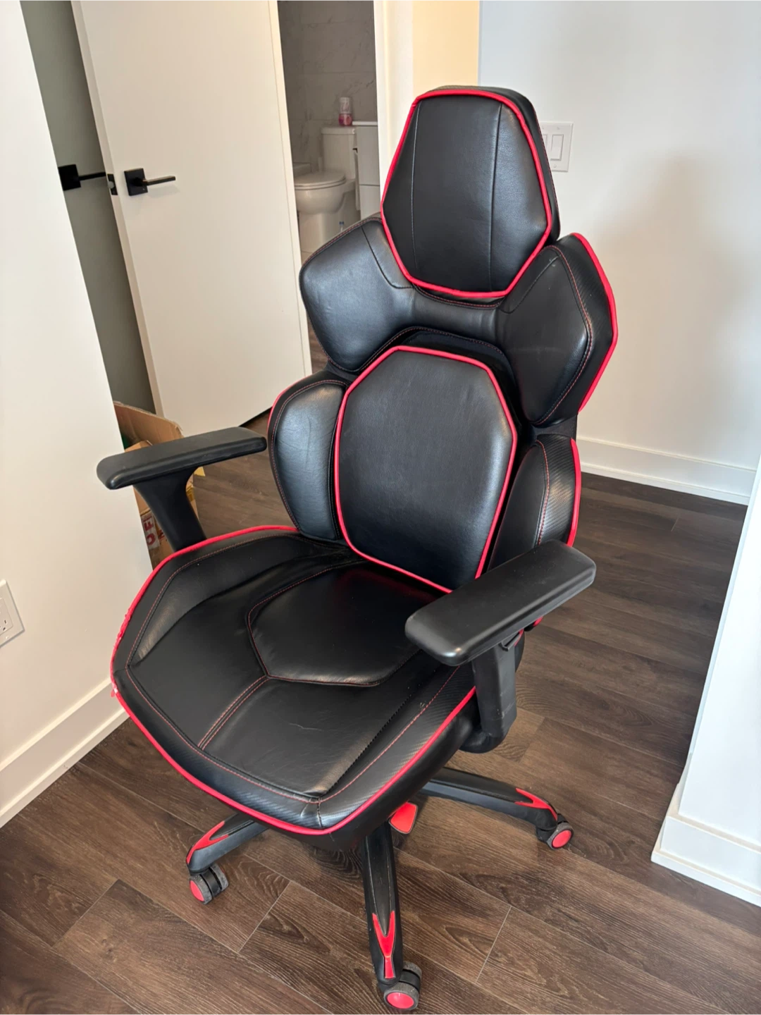 Black Gaming Chair with Red Trim - photo 3