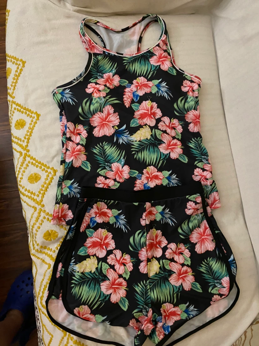 Floral Swimsuit Set - Size 14-15 Years