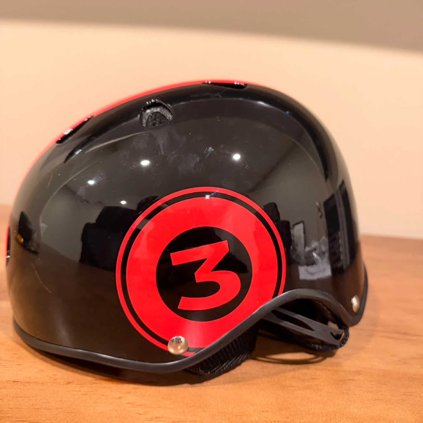 MINI Cooper Helmet - Black & Red Racing Stripe