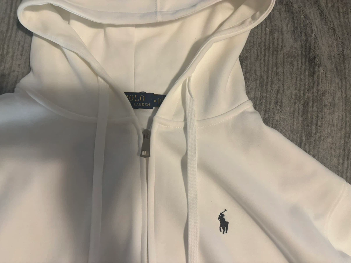 White Polo Ralph Lauren Zip-Up Hoodie - photo 2