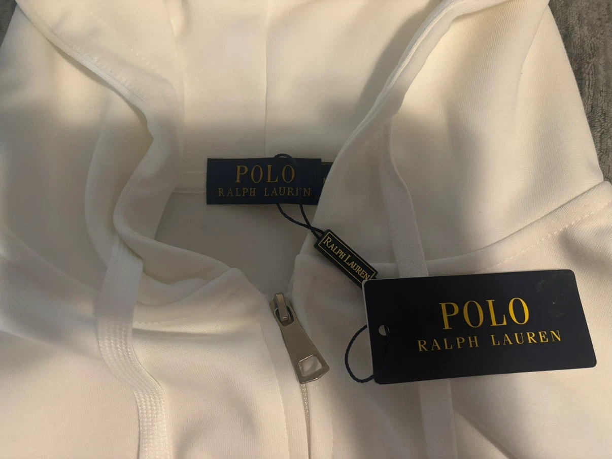White Polo Ralph Lauren Zip-Up Hoodie - photo 3