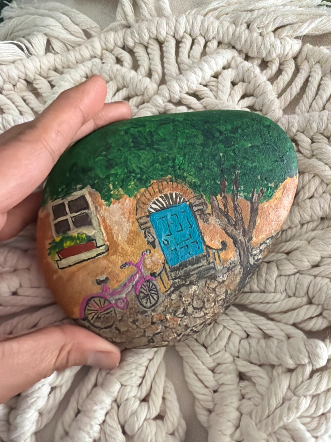 Hand-painted decorative rock - photo 2
