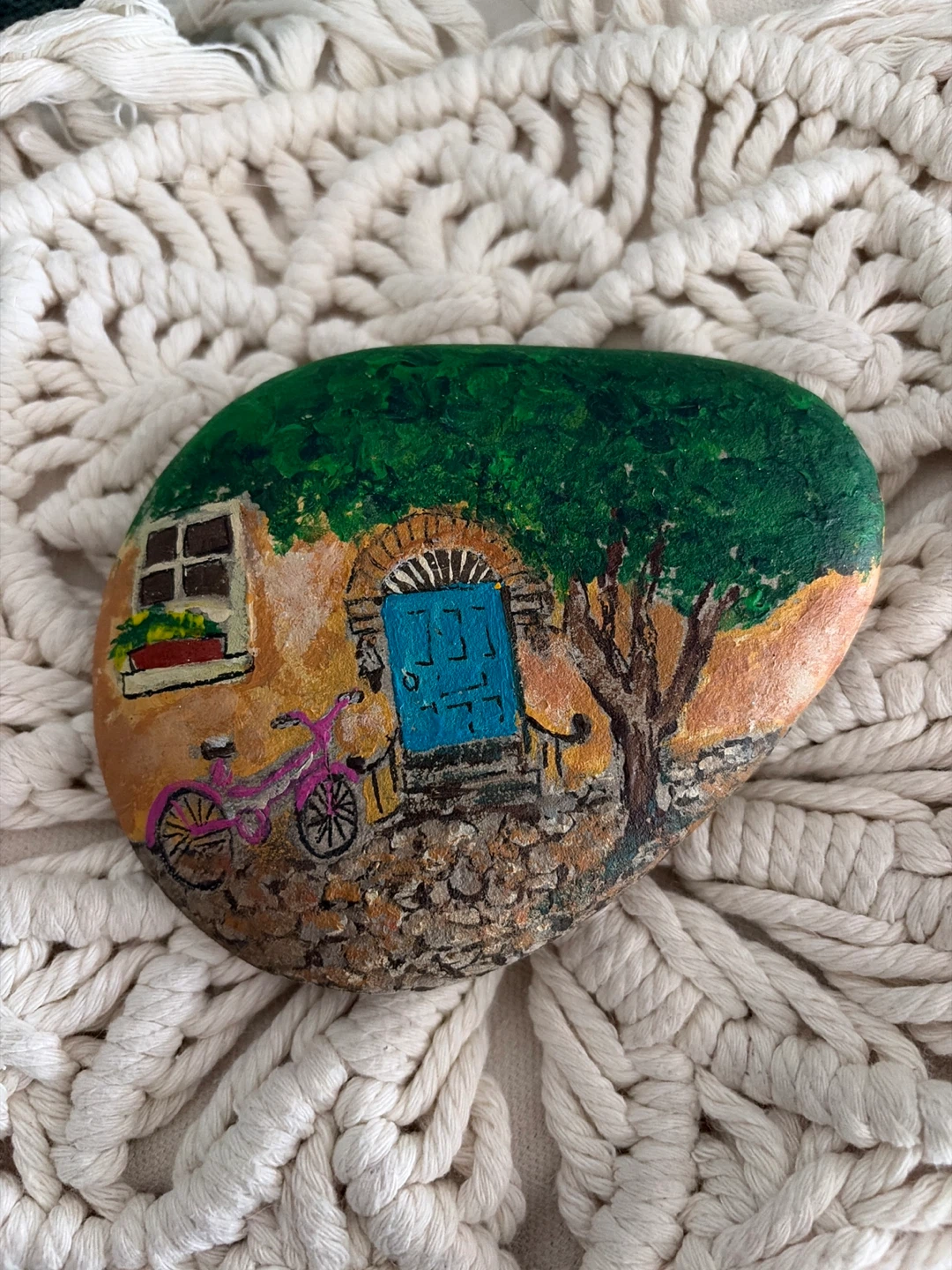 Hand-painted decorative rock