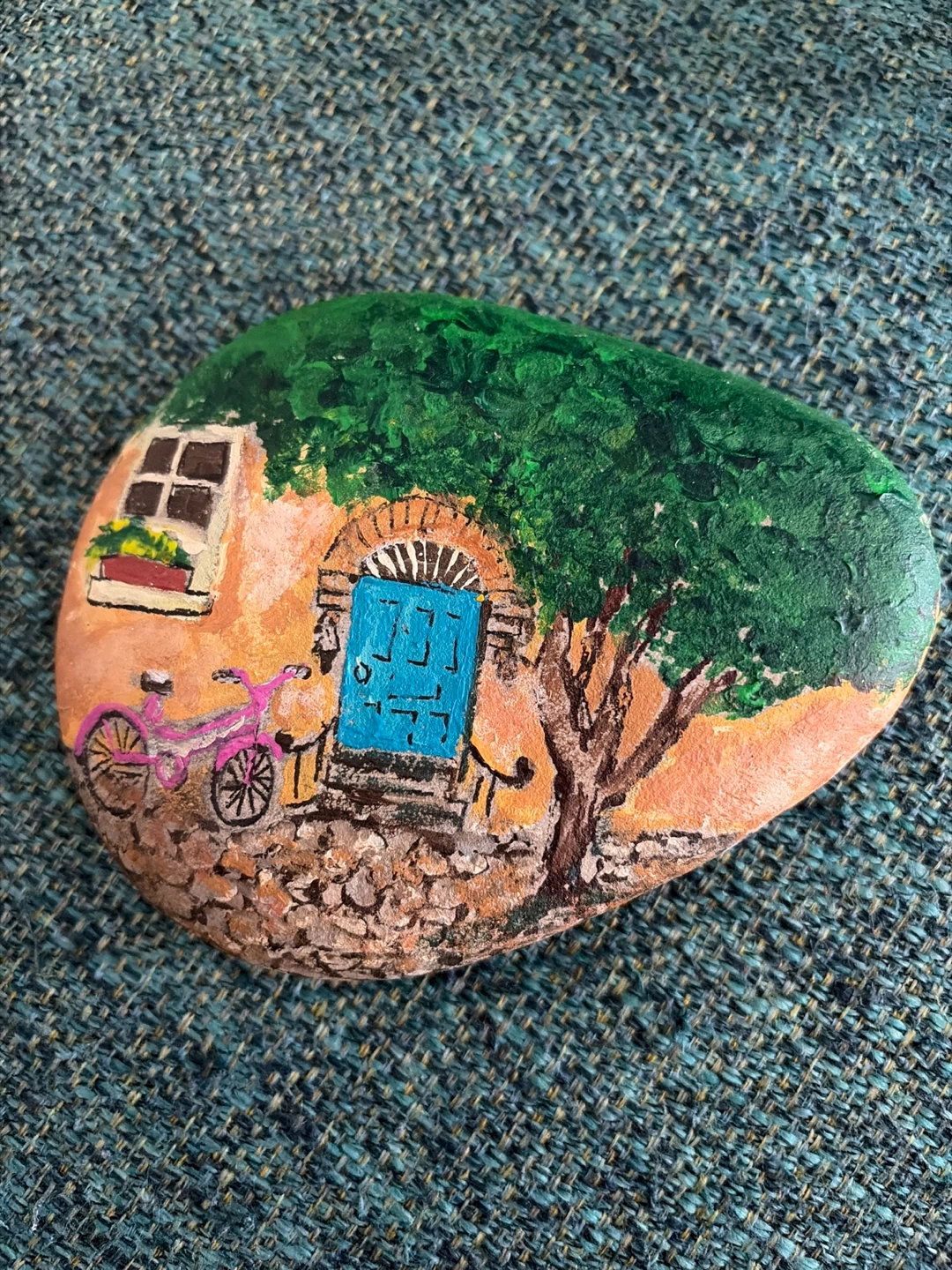 Hand-painted decorative rock - photo 3