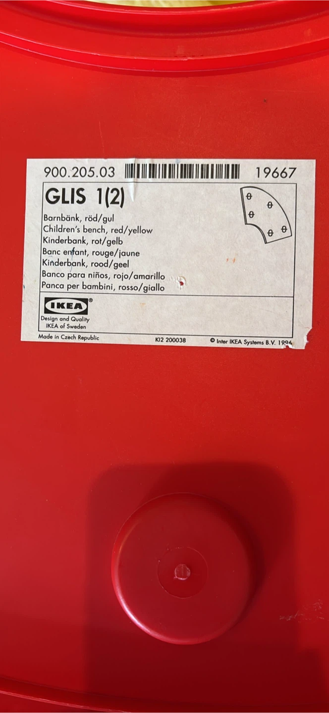 IKEA GLIS Children's Bench - Red/Yellow - photo 3