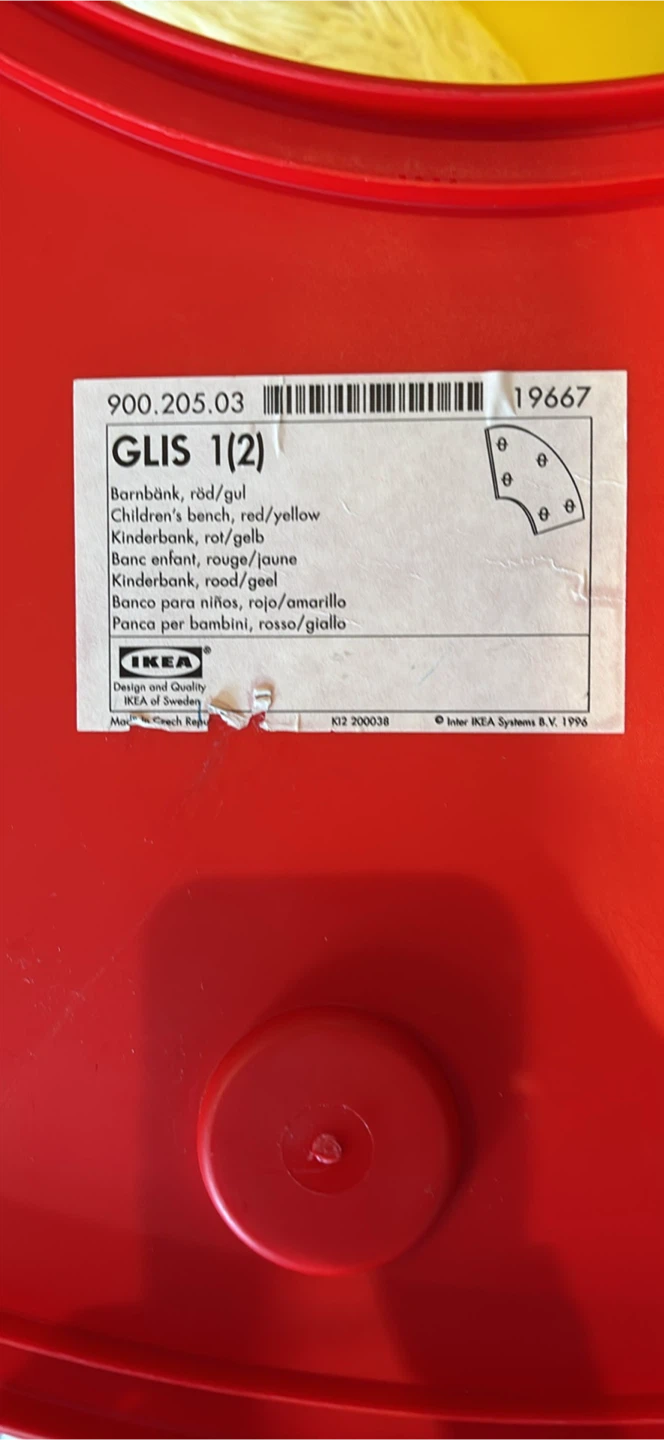 IKEA GLIS Children's Bench - Red/Yellow - photo 4