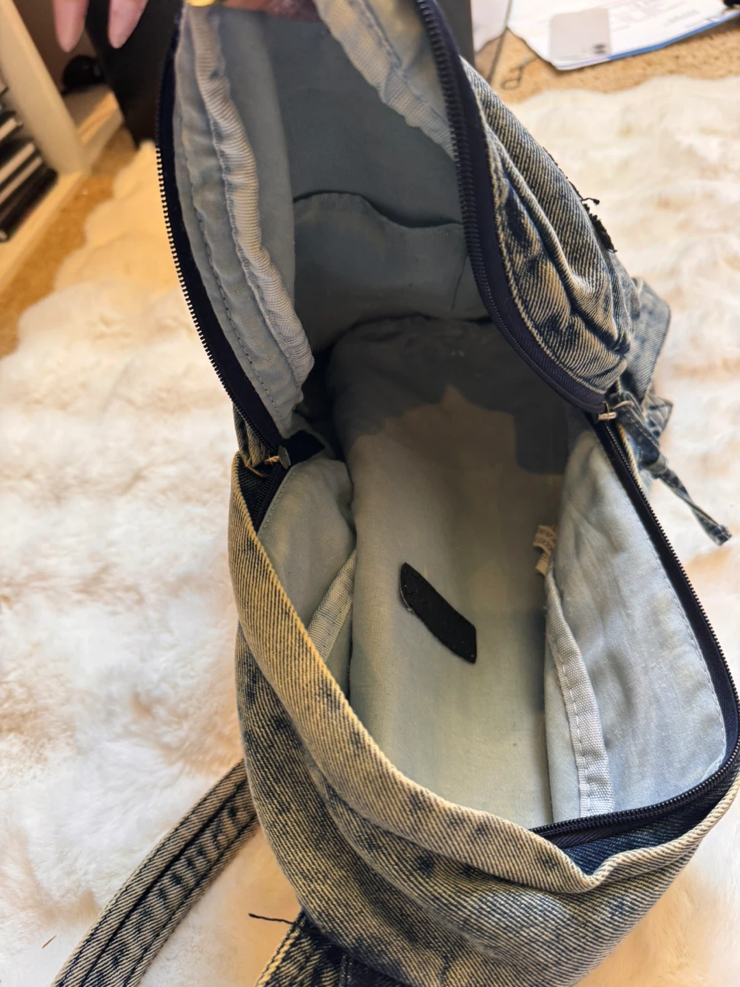 Denim Backpack with Patches - photo 4