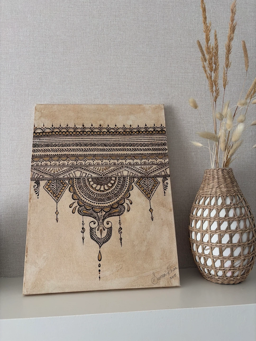 Canvas Art with Henna Design