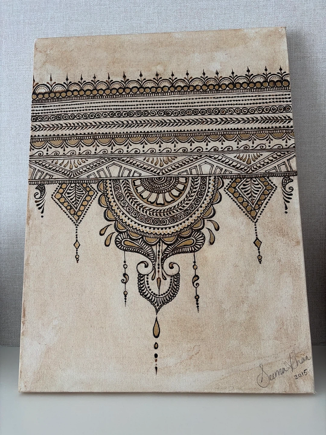 Canvas Art with Henna Design - photo 2