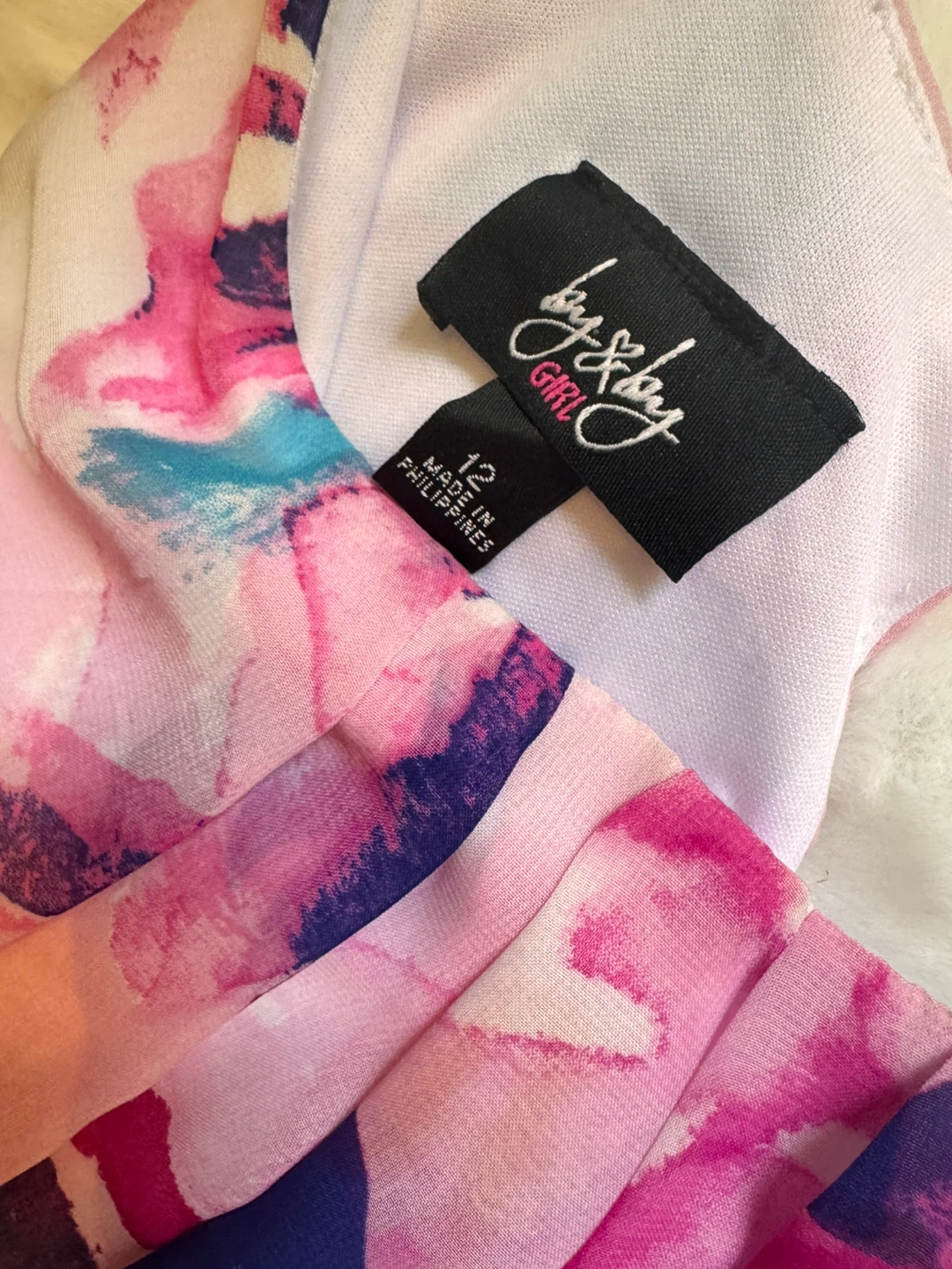 By & By Girl Pink Floral Print Dress Size 12 - photo 2