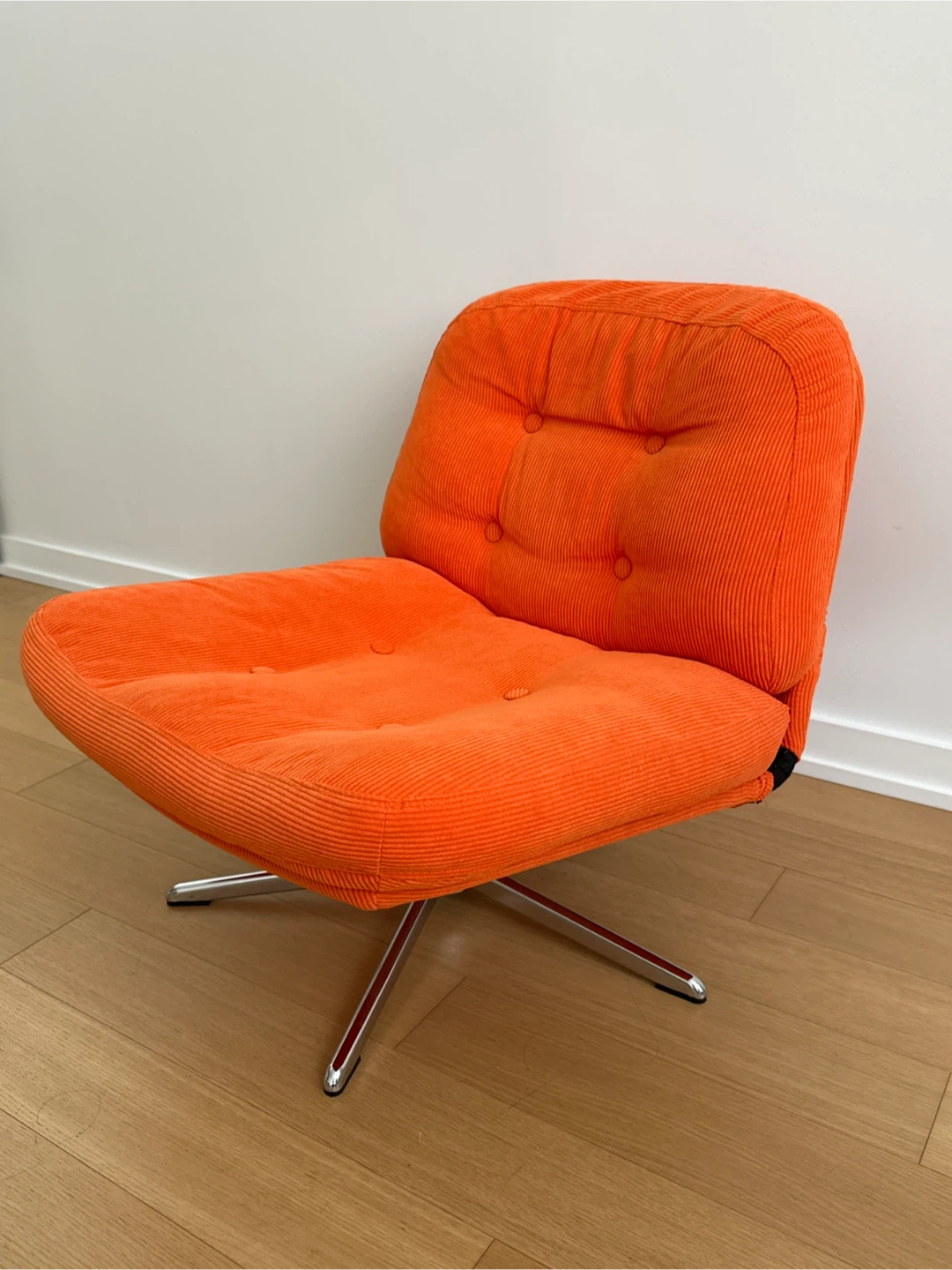 IKEA DYVLINGE Swivel Chair - Orange Corduroy