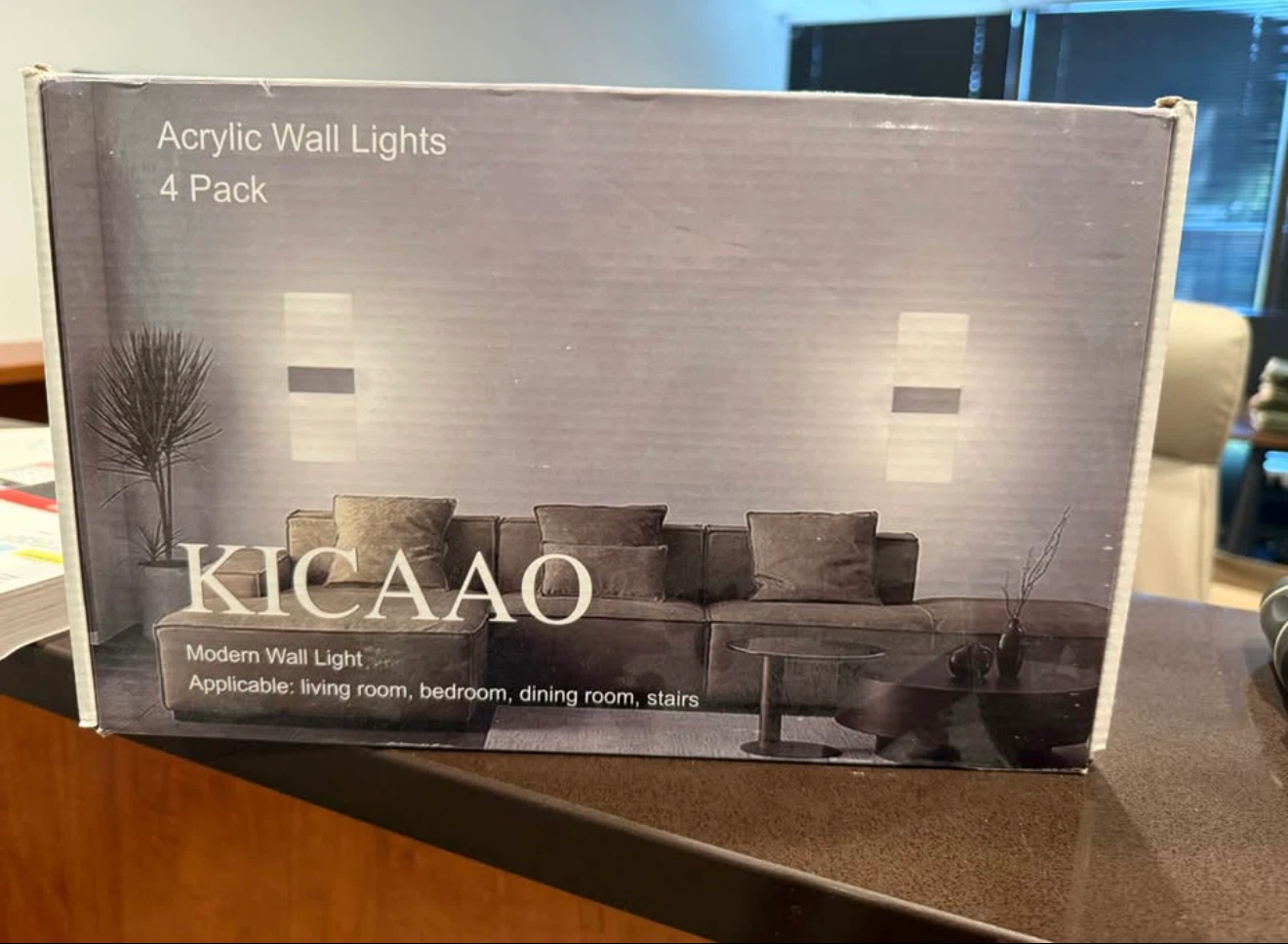 KICAAO Acrylic Wall Lights - 4 Pack