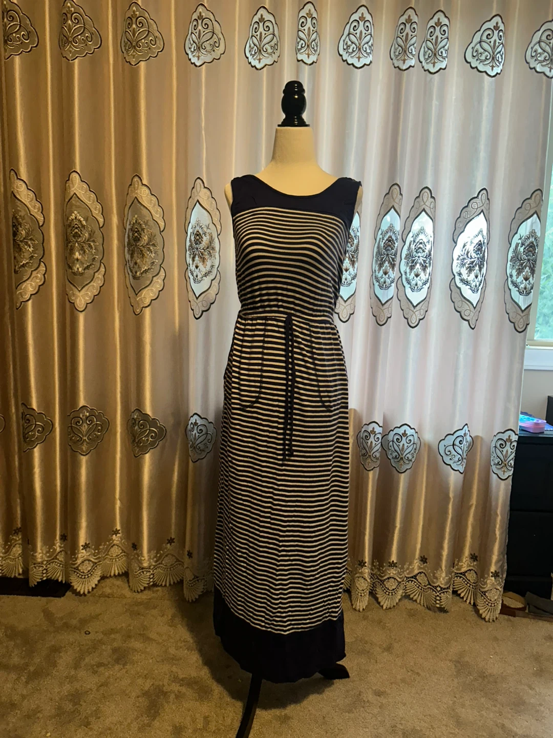 Striped Sleeveless Maxi Dress - photo 2