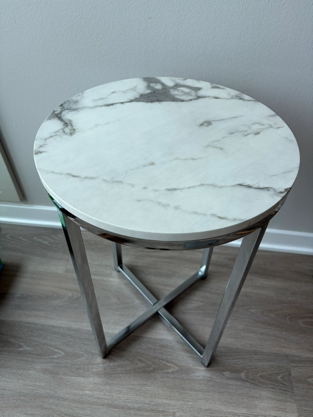 Round Marble Top Side Table
