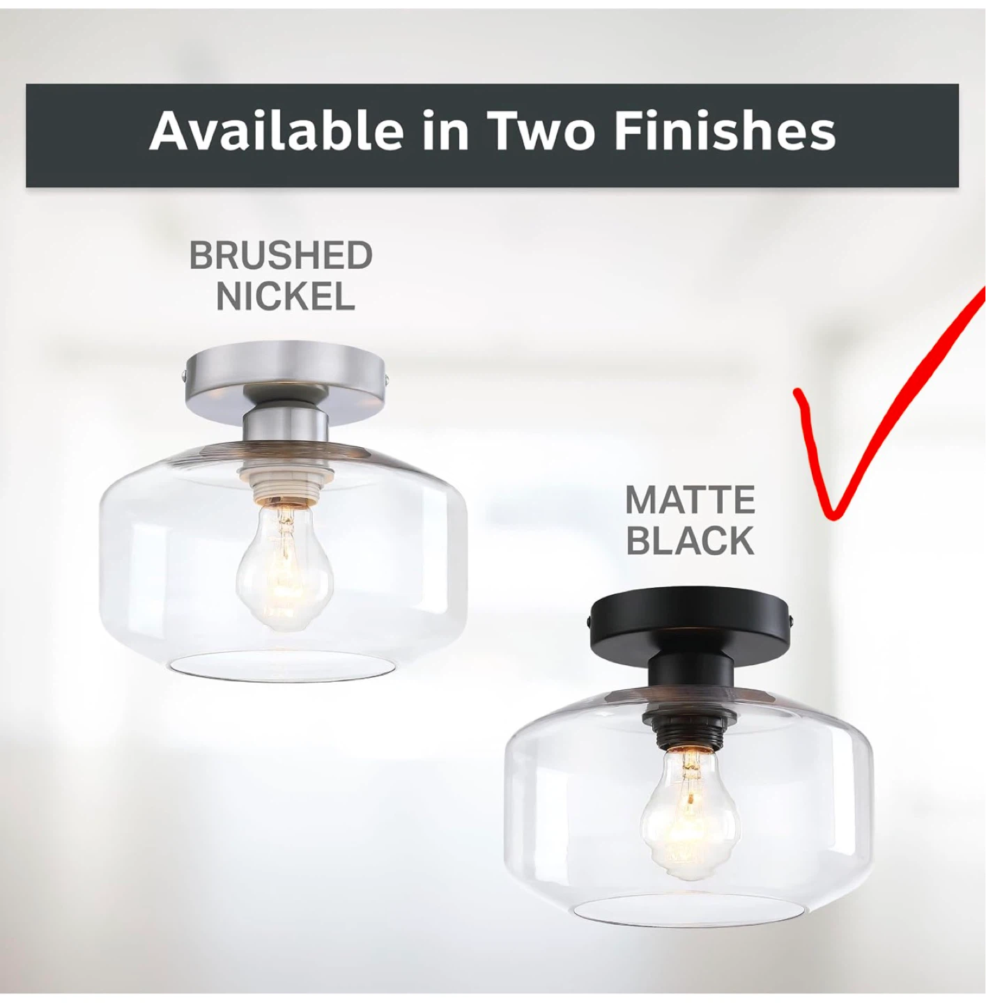 Flush Mount Ceiling Light - Brushed Nickel - photo 2