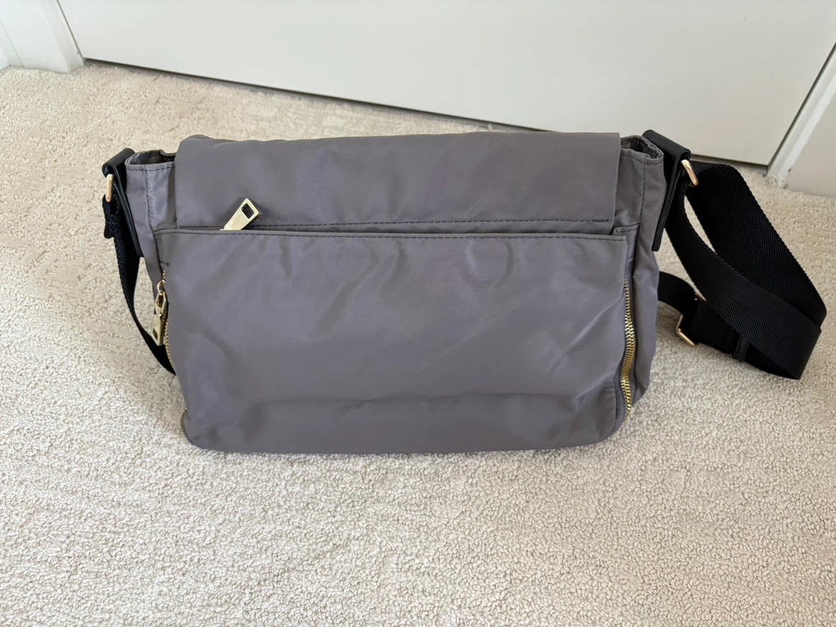 Grey Crossbody Bag with Gold Accents - photo 3