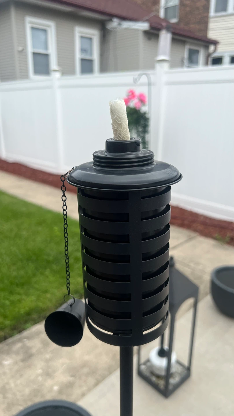 Black Metal Garden Torch with Tri Pod Stand - photo 3