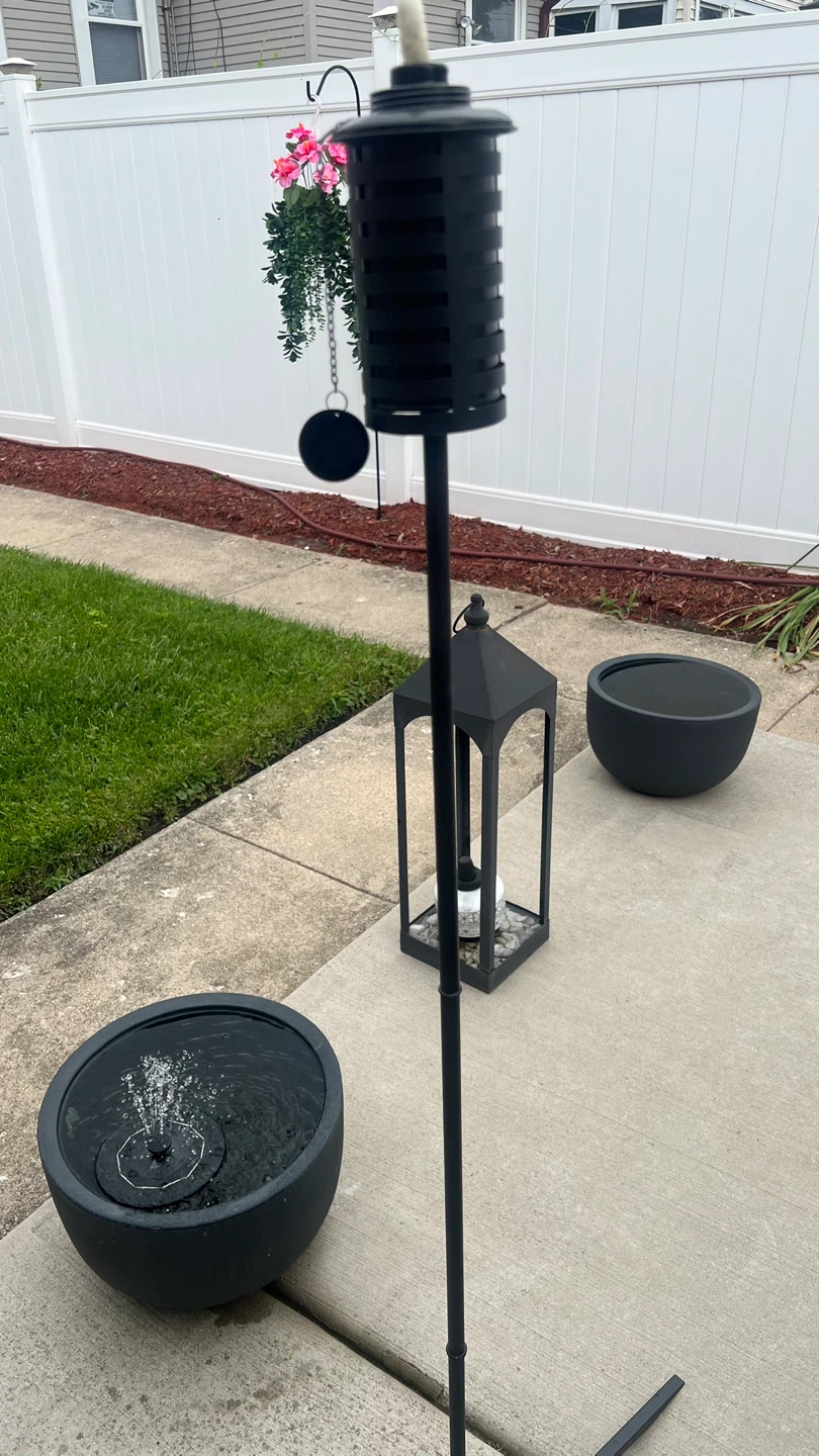 Black Metal Garden Torch with Tri Pod Stand - photo 5