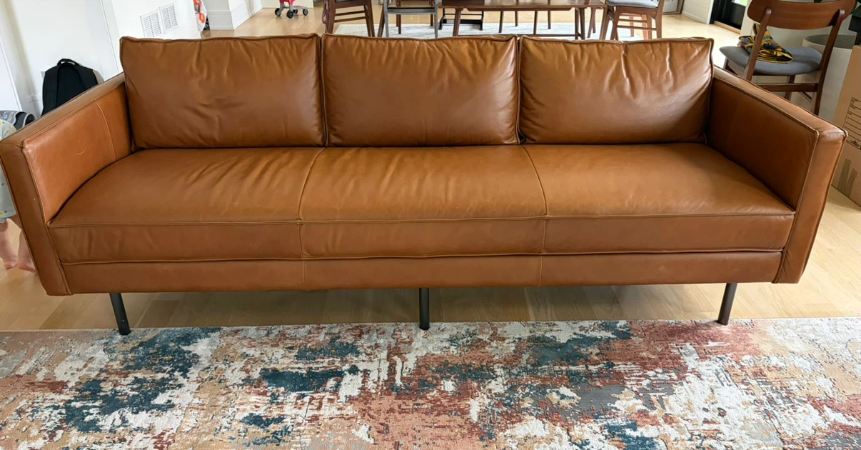 West Elm Axel leather sofa