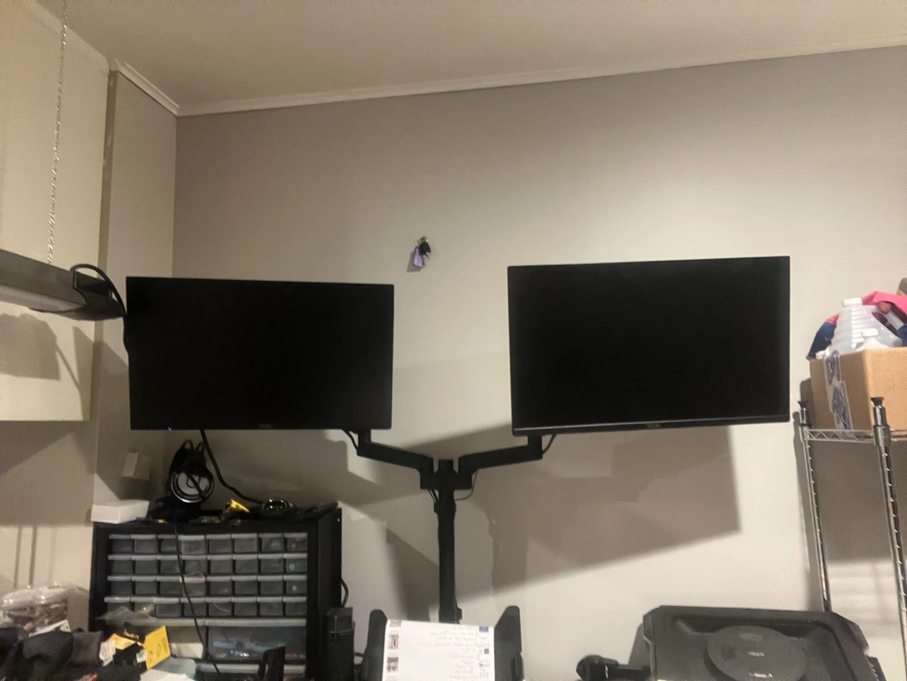 2 Acer EK241Y LCD Monitors with movable stand, attaches to desk