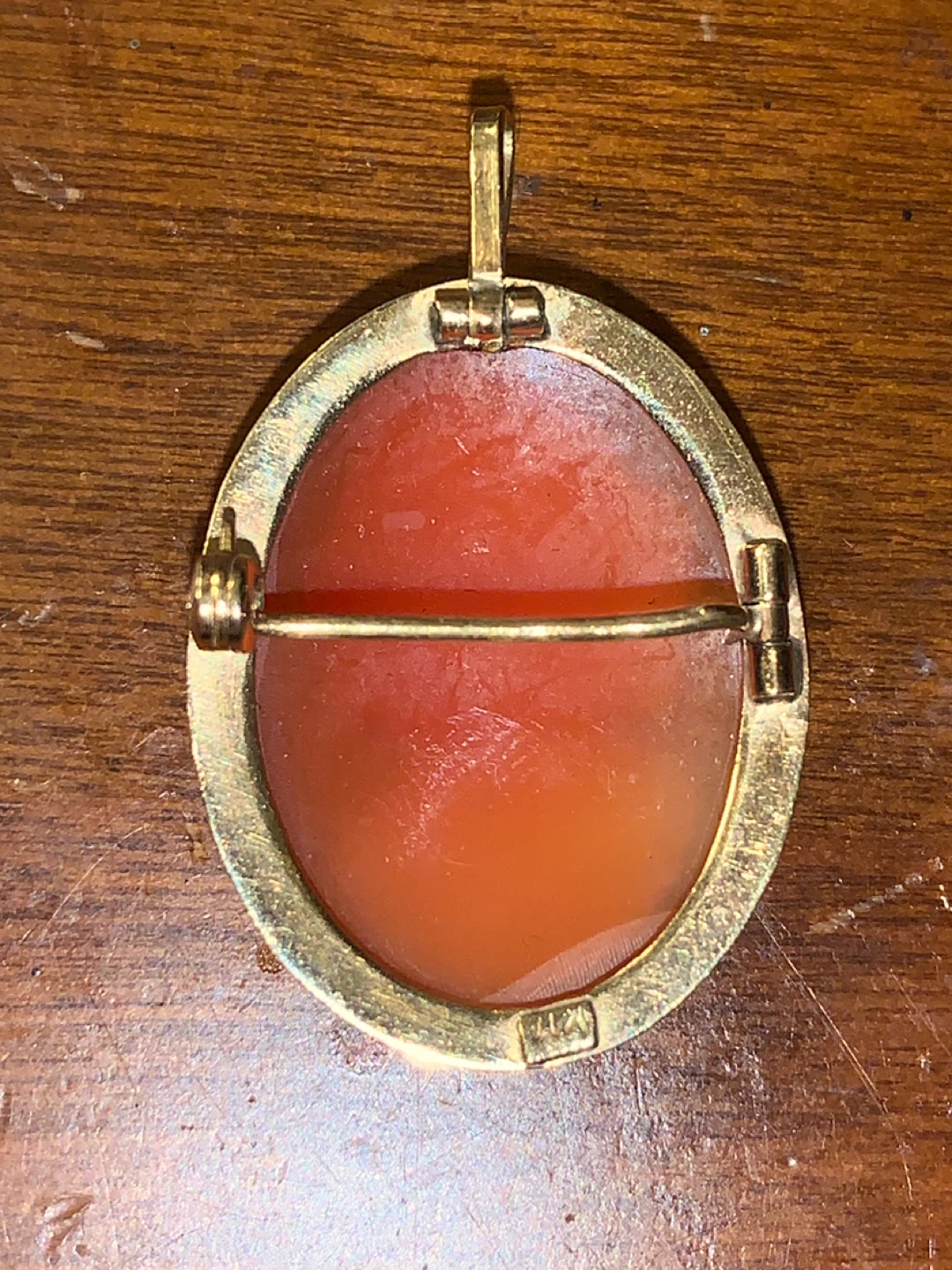 Vintage Cameo Pendant / Brooch in 10 K Gold. Purchased in Spain. - photo 2