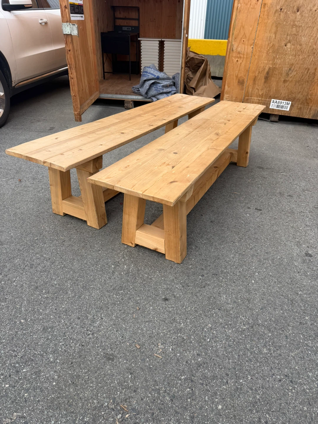 Dinning table and benches - photo 3
