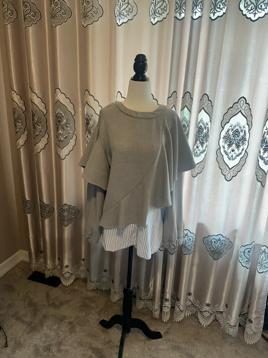 Women's Grey Layered Top