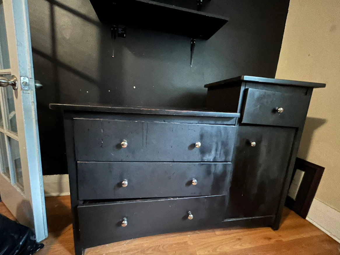 Black Dresser with Drawers