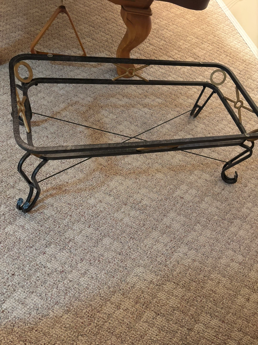 Glass Tabletop with Metal Base - photo 2