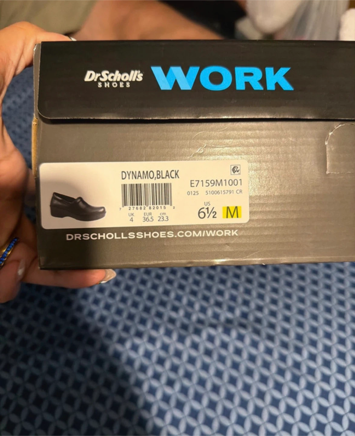 Dr. Scholl's Dynamo Black Work Shoes Size 6.5