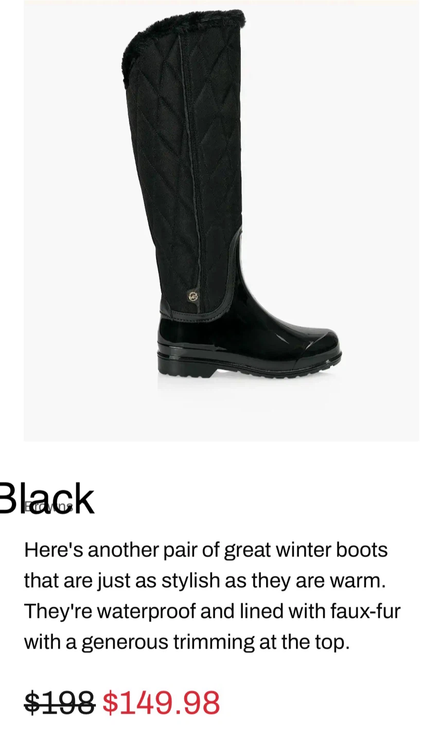Michael Kors Black Quilted Rain Boots Size 9 - photo 3