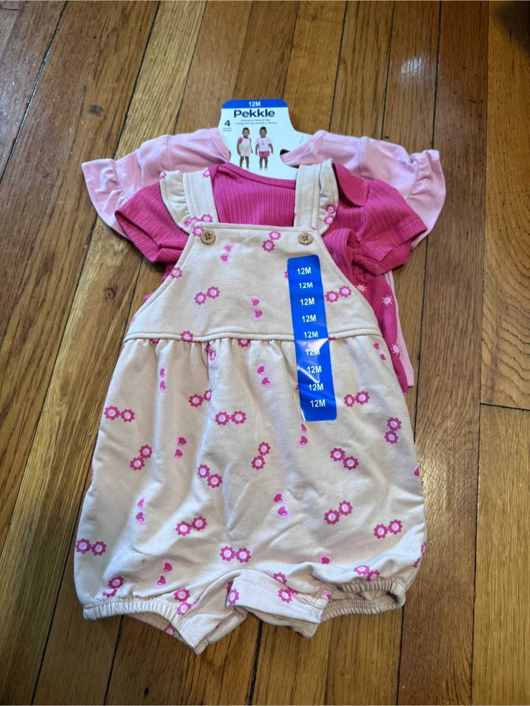 Baby Girl 4-Piece Overall & Shorts Set - 12M