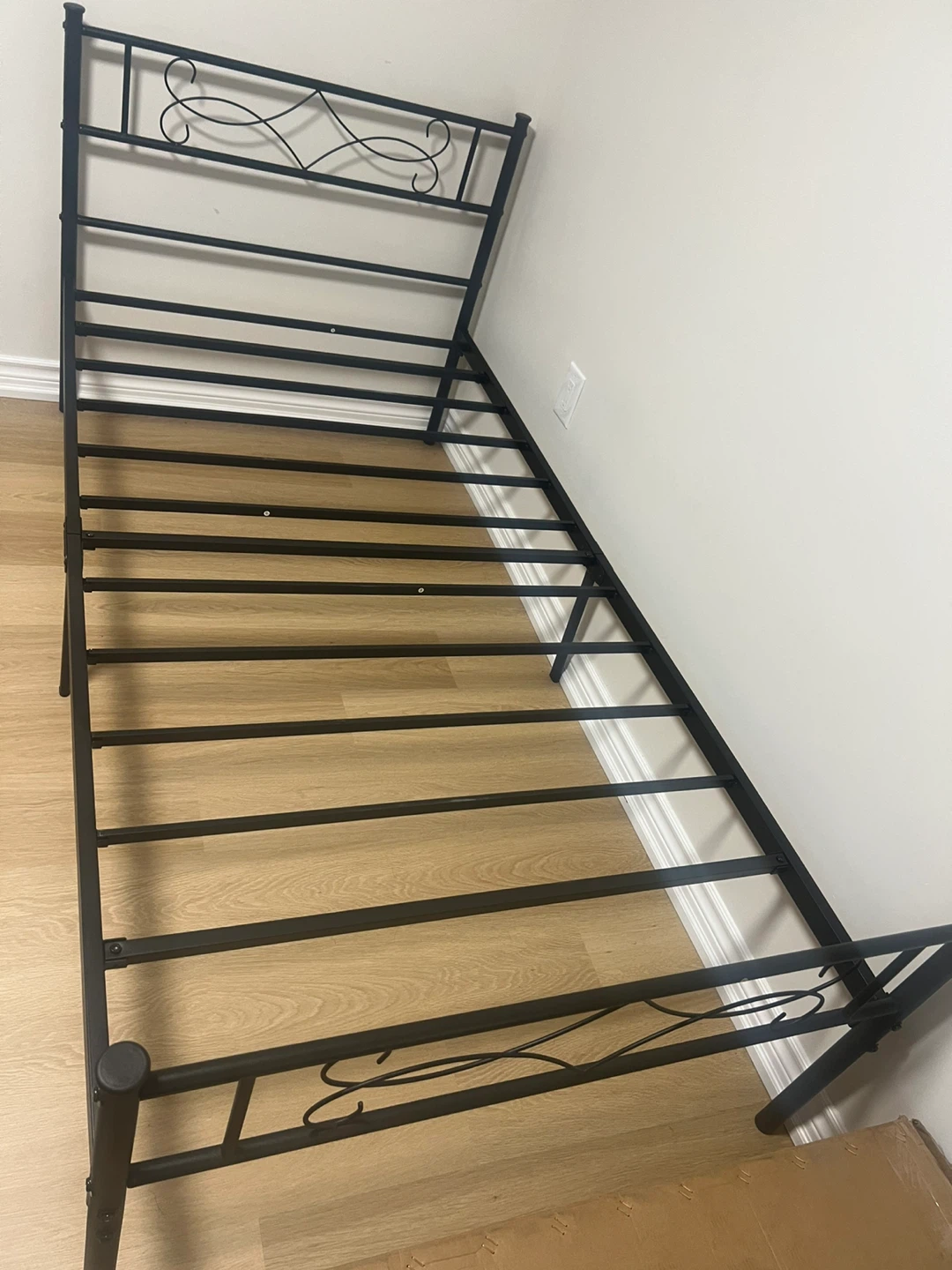 Twin bed frame with headboard