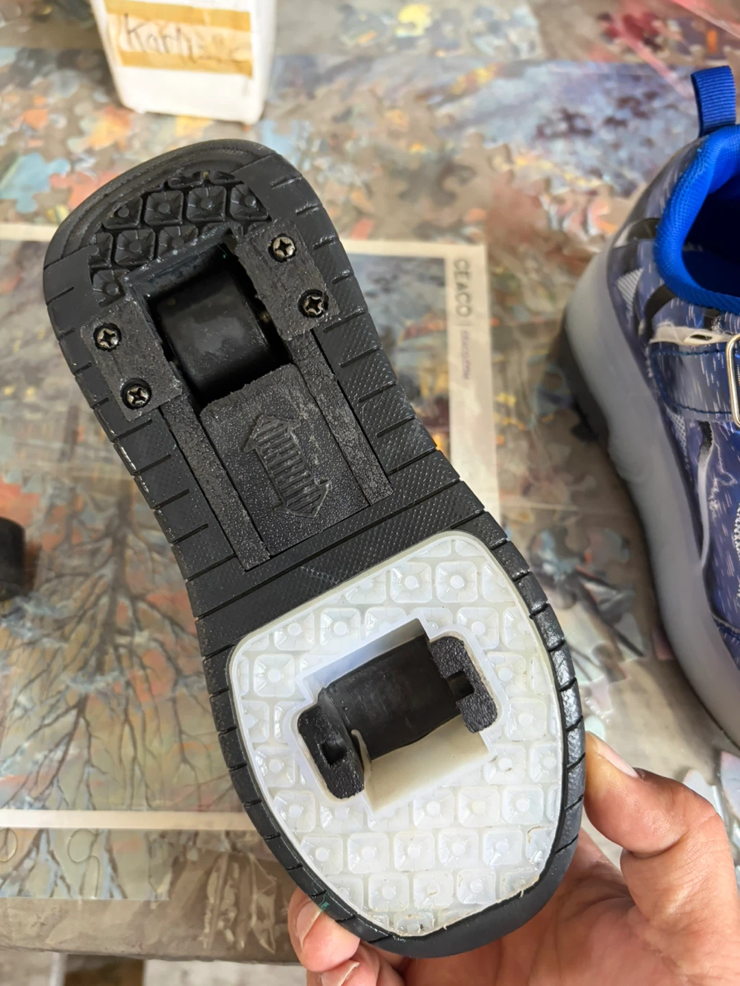 Blue Roller Shoes with Wheels - photo 3