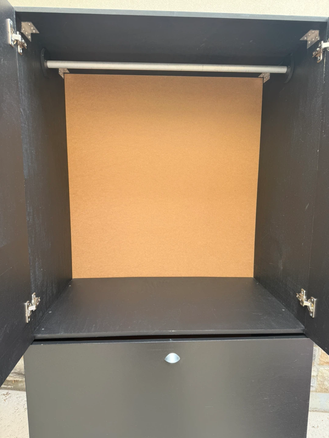 Black Tall Storage Cabinet with Drawers - photo 3