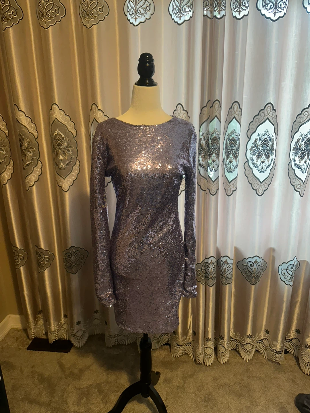 Sparkly Sequin Long Sleeve Dress