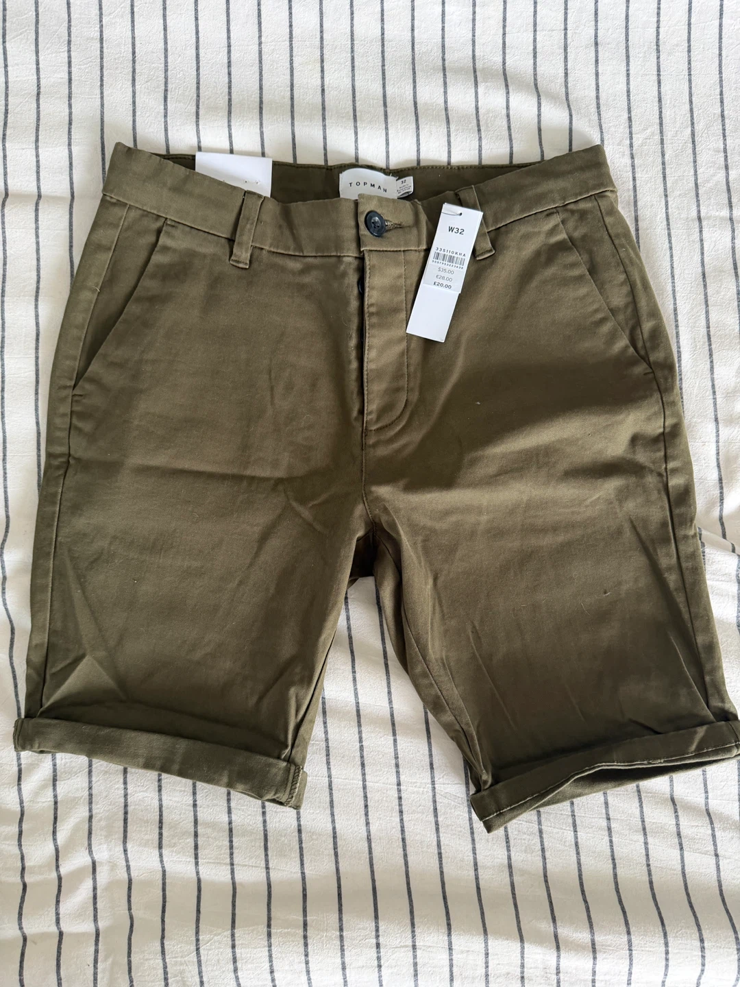 Topman Khaki Chino Shorts W32